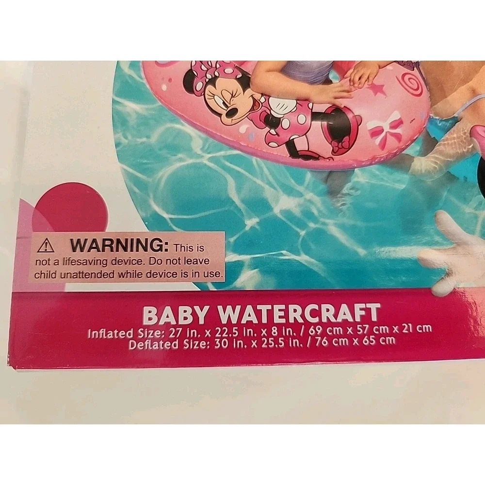 Minnie Mouse Disney Jr Baby/Toddler Pool Float Watercraft‎ Inflatable 6-18M NIB